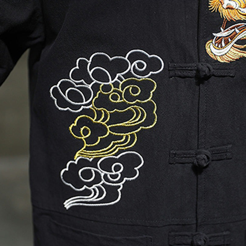 Buddha Stones, Drache, verheißungsvolle Wolke, Stickerei, Kleidung, chinesische Tang-Anzugjacke, Herrenbekleidung - image 4