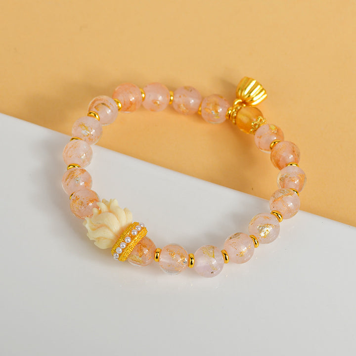 Buddha Stones, tibetische Räucherstäbchen, Asche, Liuli-Glasperlen, Glücksbringer, neunschwänziger Fuchs, Lotus-Charm-Armband