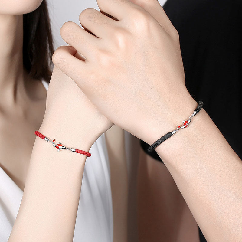 Buddha Stones Koi Fisch Glück Reichtum geflochtene Kette Paar Armband - image 7