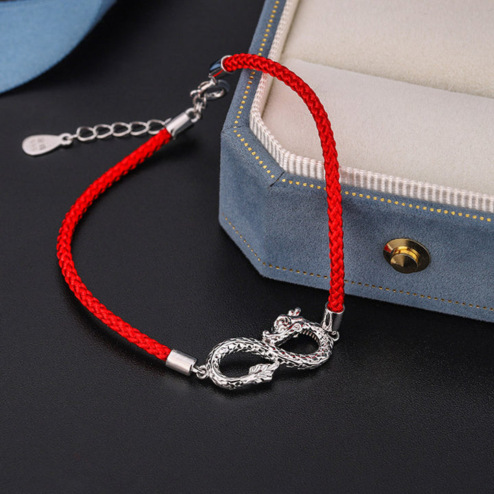 Buddha Stones Jahr des Drachen 999 Sterling Silber Endless Knot Glücksschutzarmband - image 3