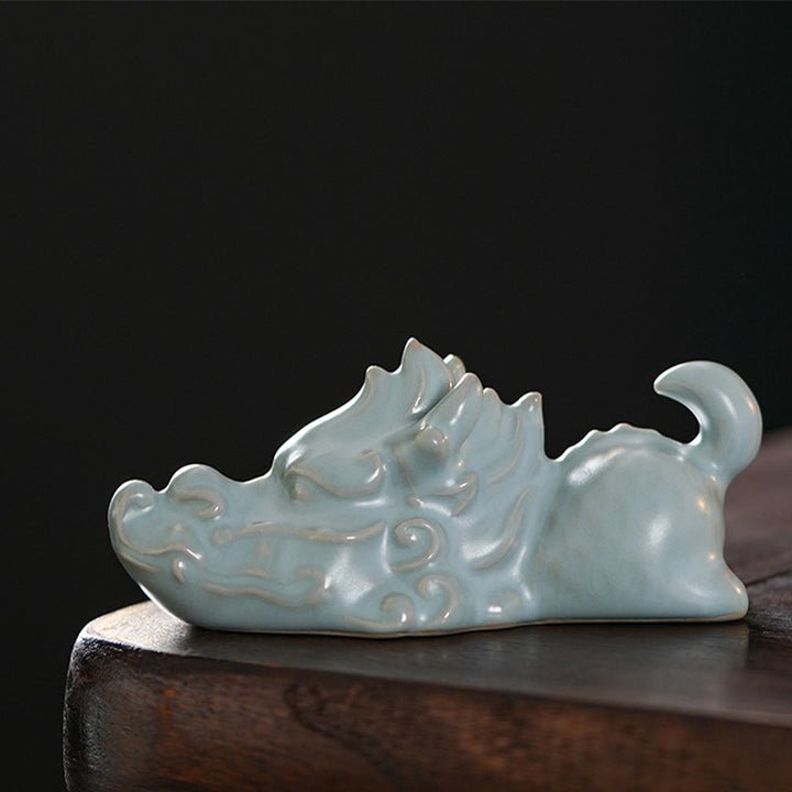 Buddha Stones Jahr des Drachen Glück Keramik Tee Haustier Home Figur Dekoration - Ein Drachen-Teehaustier 10,2 x 4,5 cm - image 4
