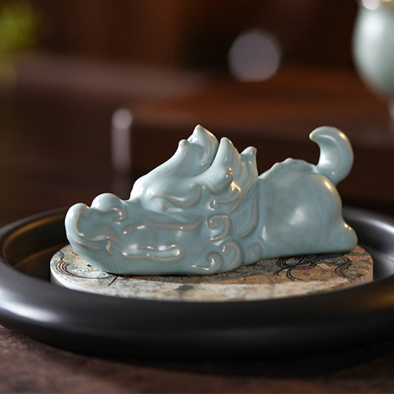 Buddha Stones Jahr des Drachen Glück Keramik Tee Haustier Home Figur Dekoration - image 3