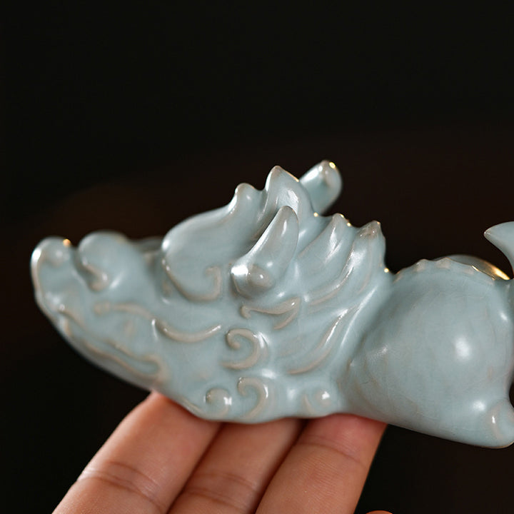 Buddha Stones Jahr des Drachen Glück Keramik Tee Haustier Home Figur Dekoration - image 8