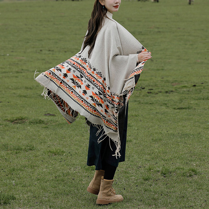 Tibetischer Schal mit Buddha Stonesn, bunte Geometrie, gemütlicher Winter-Reiseschal - image 7