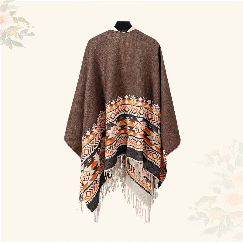 Tibetischer Schal mit Buddha Stonesn, bunte Geometrie, gemütlicher Winter-Reiseschal - image 12