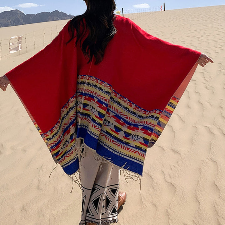 Tibetischer Schal mit Buddha Stonesn, bunte Geometrie, gemütlicher Winter-Reiseschal - image 16