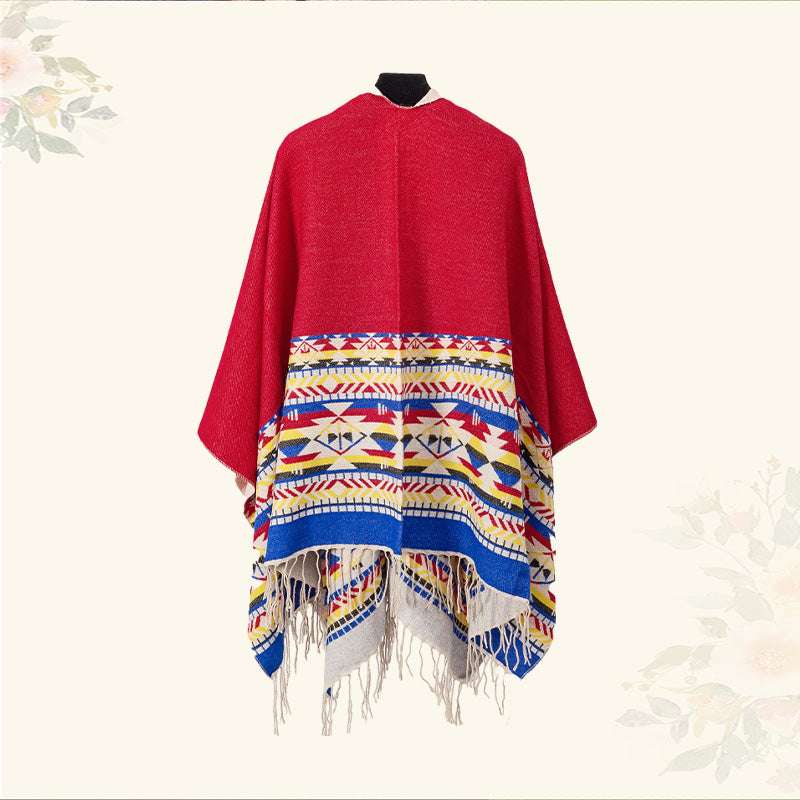 Tibetischer Schal mit Buddha Stonesn, bunte Geometrie, gemütlicher Winter-Reiseschal - image 24