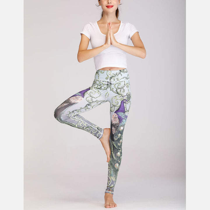 Buddha Stones 2 Stück Lotus Phoenix Frühlingsblumen Pfau Top Hosen Sport Fitness Yoga Damen Yoga Sets - image 19