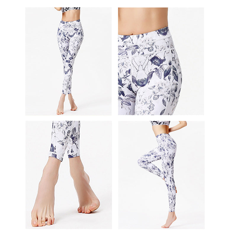 Buddha Stones Blumen Blätter Hose Sport Fitness Yoga Leggings Damen Yogahose