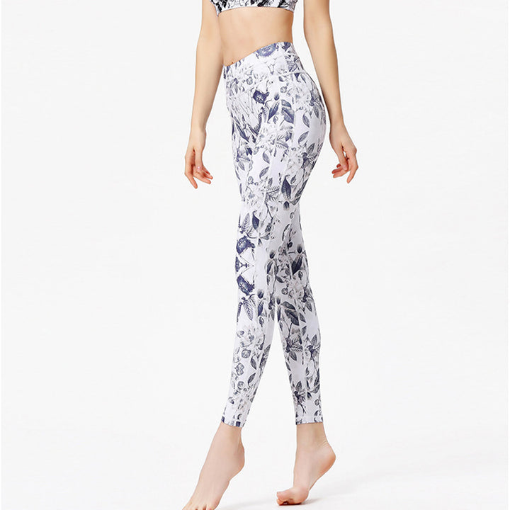 Buddha Stones Blumen Blätter Hose Sport Fitness Yoga Leggings Damen Yogahose - image 6