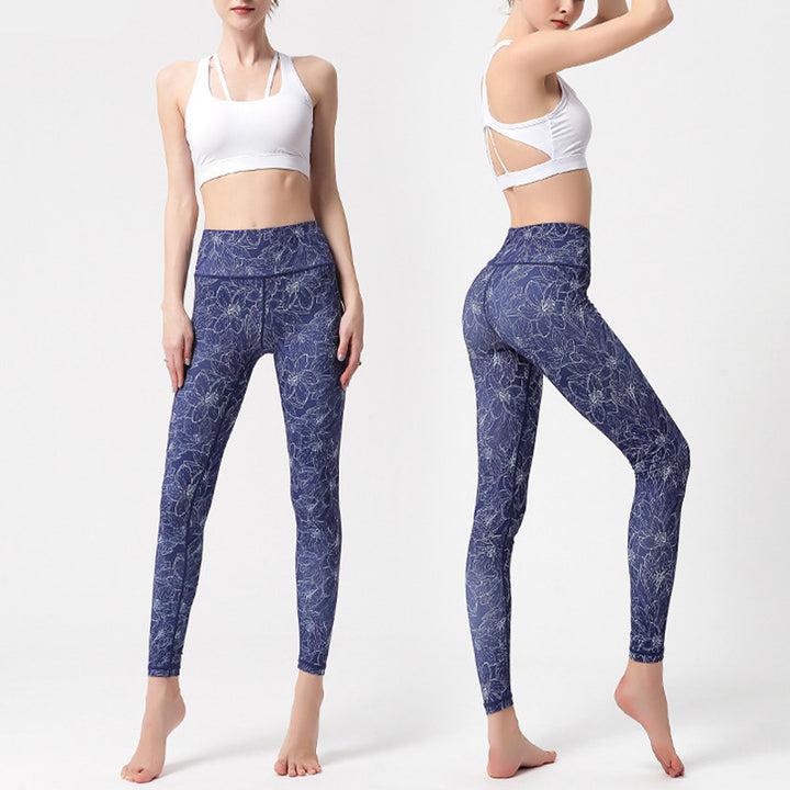 Buddha Stones ​​Blumen Blätter Vögel Hose Sport Fitness Yoga Leggings Damen Yogahose - image 16