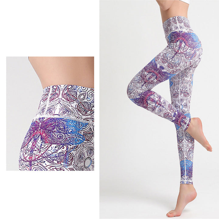 Buddha Stones ​​Blumen Blätter Vögel Hose Sport Fitness Yoga Leggings Damen Yogahose - image 5