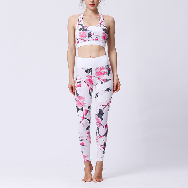 Buddha Stones 2-teiliges Sonnenblumen-Blumen-Blätter-Oberteil, Hose, Sport, Fitness, Yoga, Damen-Yoga-Sets - Rosa Blütenblatt - US8-10， UK/AU12-14，EU40-42 (XL)  - image 44