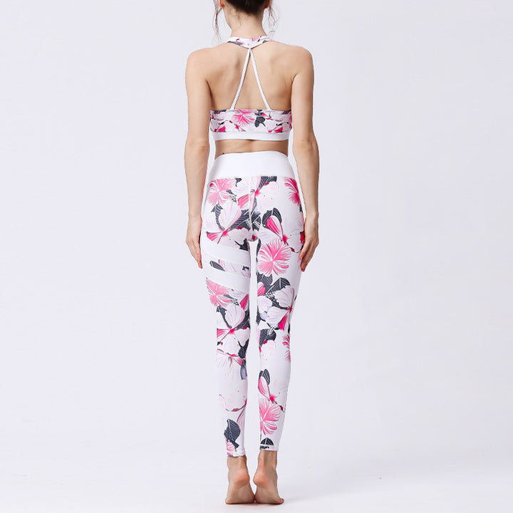 Buddha Stones 2-teiliges Sonnenblumen-Blumen-Blätter-Oberteil, Hose, Sport, Fitness, Yoga, Damen-Yoga-Sets - image 48