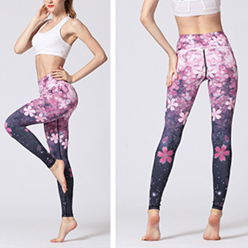 Buddha Stones Linien Unkraut Sakura Blumen Schwarz Baum Hose Sport Fitness Yoga Leggings Damen Yoga Hose