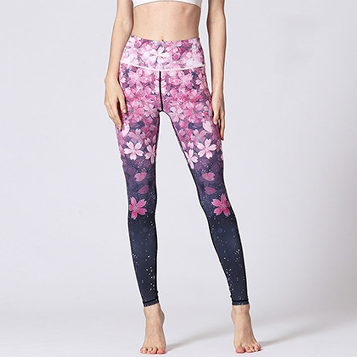 Buddha Stones Linien Unkraut Sakura Blumen Schwarz Baum Hose Sport Fitness Yoga Leggings Damen Yoga Hose