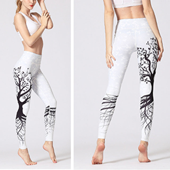 Buddha Stones Linien Unkraut Sakura Blumen Schwarz Baum Hose Sport Fitness Yoga Leggings Damen Yoga Hose