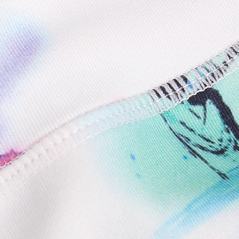 Buddha Stones, rosa Blume , Weiß , bunte Tinte, Weiß Leggings, Sport, Fitness, Yoga, Damenhose - image 14