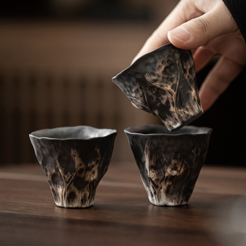 Buddha Stones Lotusblütenform Zen Keramik Teetasse Kung Fu Teetasse 50 ml - 6 cm × 5,1 cm × 50 ml - image 0