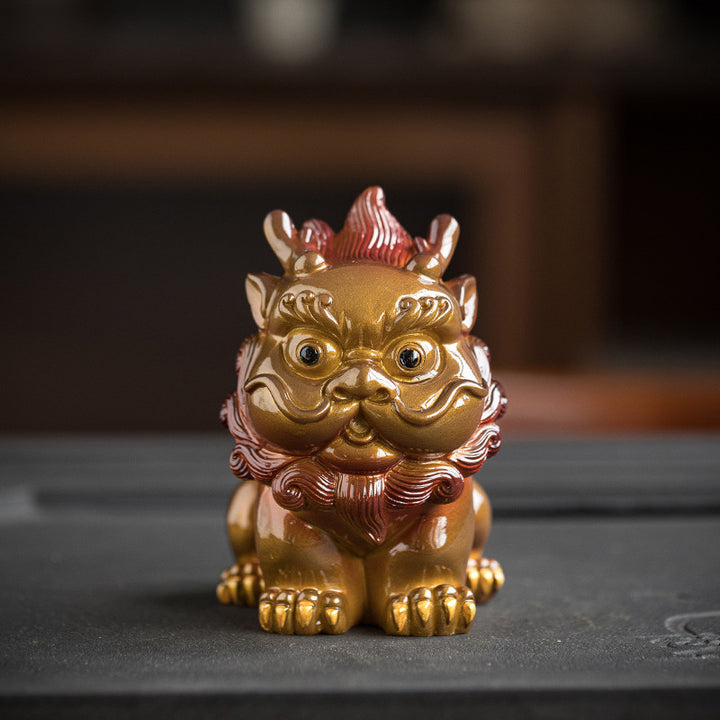 Buddha Stones, farbwechselnd, kleines PiXiu-Harz, Teehaustier, Reichtum, Heimfigur, Dekoration - image 3