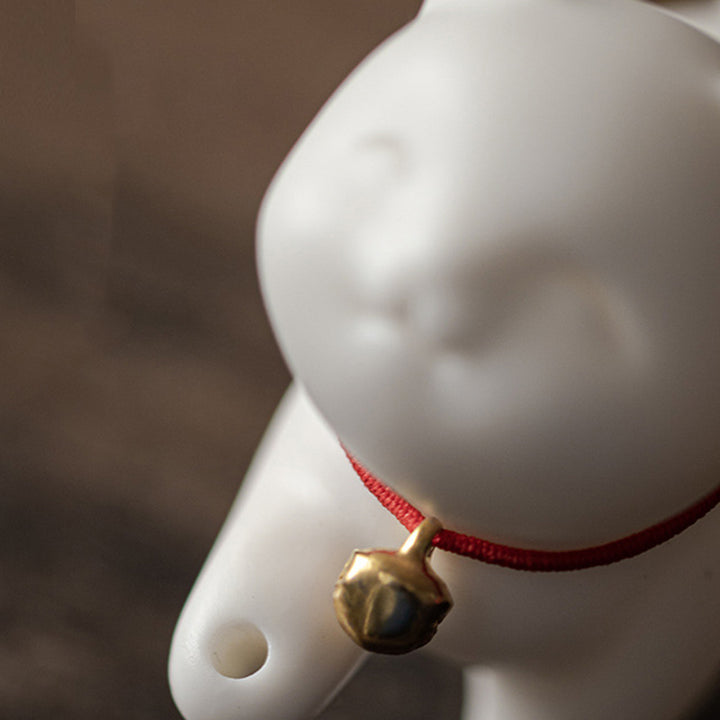 Buddha Stones, Mini-Glückskatze, Kätzchen, Teehaustier, Keramik, Schreibtisch-Figur, Dekoration mit Bambusmatte - image 7