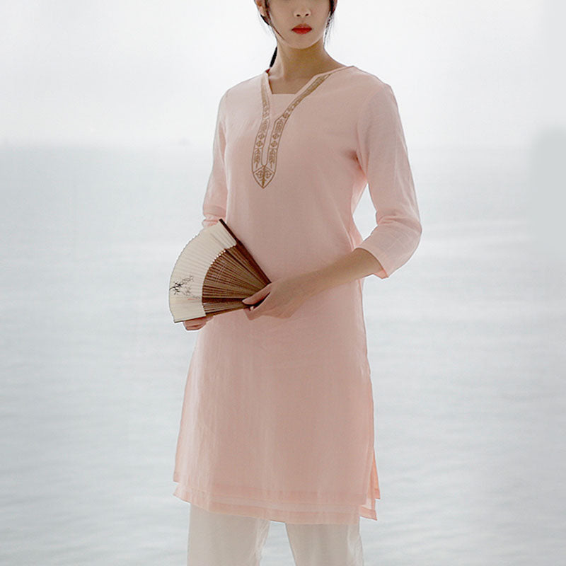 Buddha Stones 2-teiliges Tai Chi Meditation Yoga Baumwolle Kleidung Top Hosen Damen Set - image 14