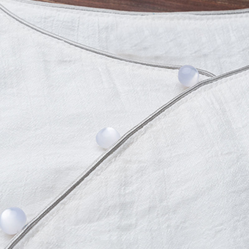 Buddha Stones ​​2-teiliges Set: Schlichtes Design, weißes Oberteil und Hose für Meditation, Yoga, Zen und Tai Chi – Damen - image 10