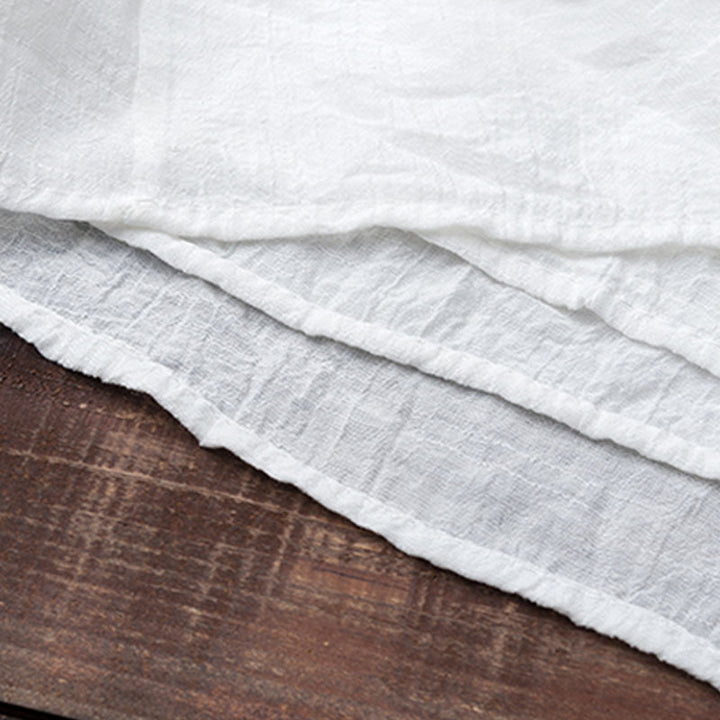 Buddha Stones ​​2-teiliges Set: Schlichtes Design, weißes Oberteil und Hose für Meditation, Yoga, Zen und Tai Chi – Damen - image 12