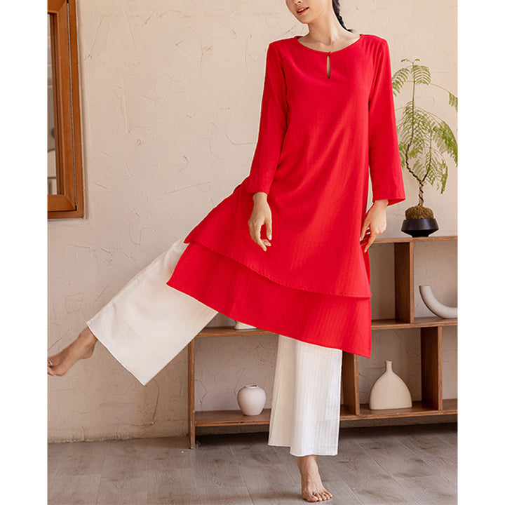 Buddha Stones 2-teiliges schlichtes Design Tai Chi Meditation Yoga Kleidung Top Hosen Damen Set - image 14