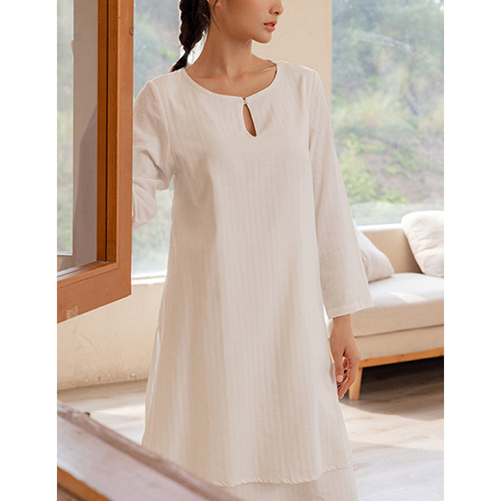 Buddha Stones 2-teiliges schlichtes Design Tai Chi Meditation Yoga Kleidung Top Hosen Damen Set - image 10