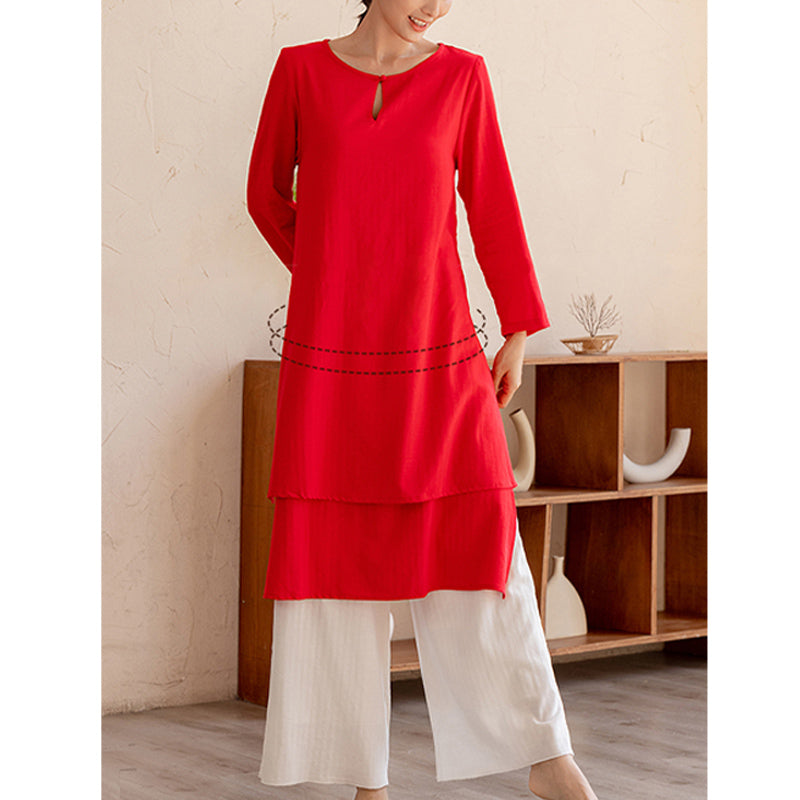 Buddha Stones 2-teiliges schlichtes Design Tai Chi Meditation Yoga Kleidung Top Hosen Damen Set - image 17