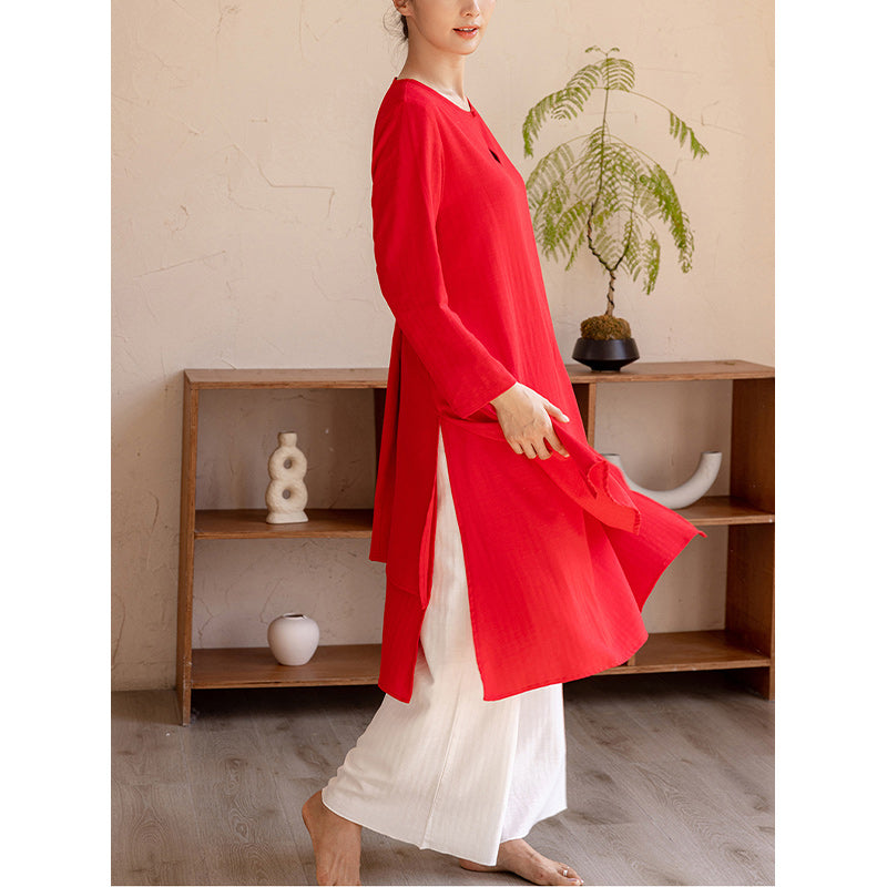 Buddha Stones 2-teiliges schlichtes Design Tai Chi Meditation Yoga Kleidung Top Hosen Damen Set - image 15