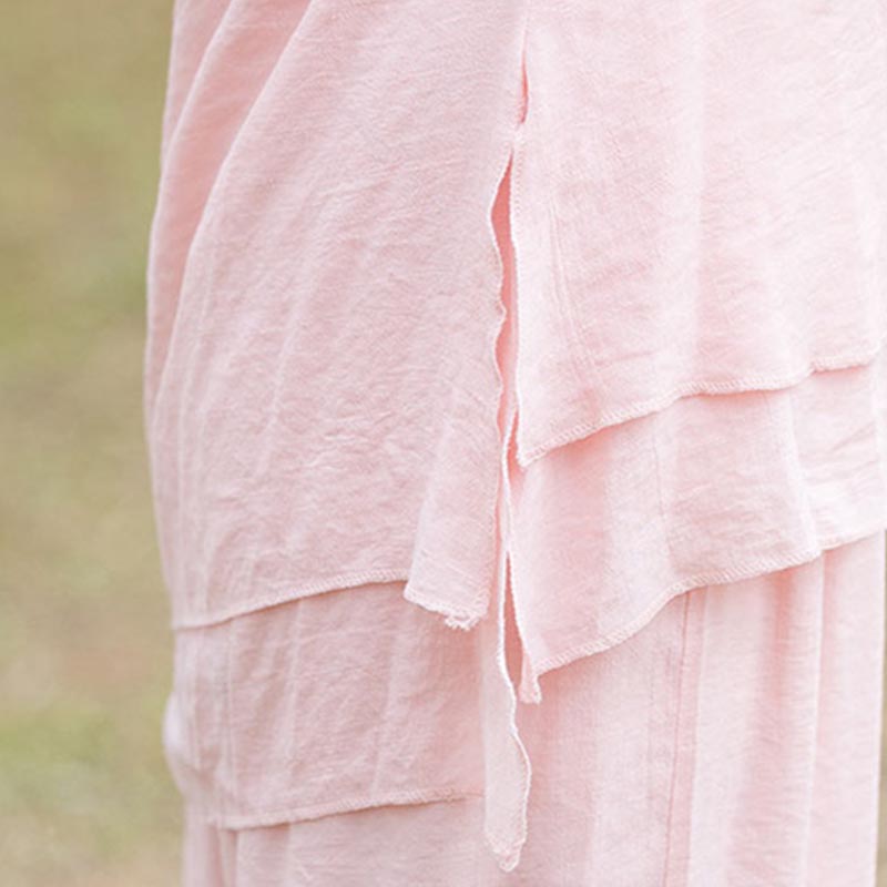 Buddha Stones 2-teiliges schlichtes Design-Oberteil, Hose, Meditation, Yoga, Zen, Tai Chi, Baumwoll-Leinen-Kleidung, Damen-Set - image 9