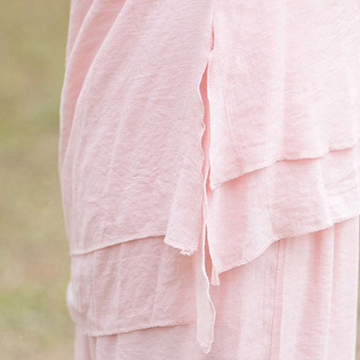 Buddha Stones 2-teiliges schlichtes Design-Oberteil, Hose, Meditation, Yoga, Zen, Tai Chi, Baumwoll-Leinen-Kleidung, Damen-Set - image 9