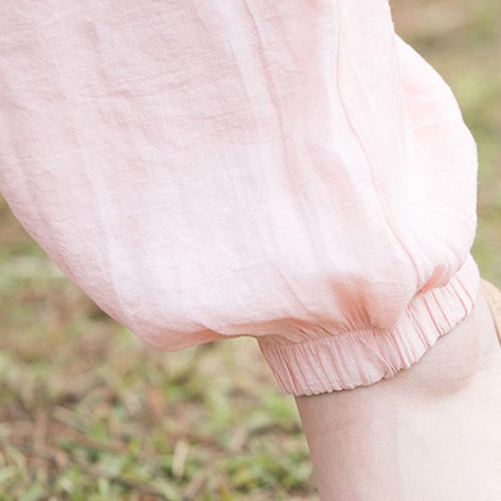 Buddha Stones 2-teiliges schlichtes Design-Oberteil, Hose, Meditation, Yoga, Zen, Tai Chi, Baumwoll-Leinen-Kleidung, Damen-Set - image 11