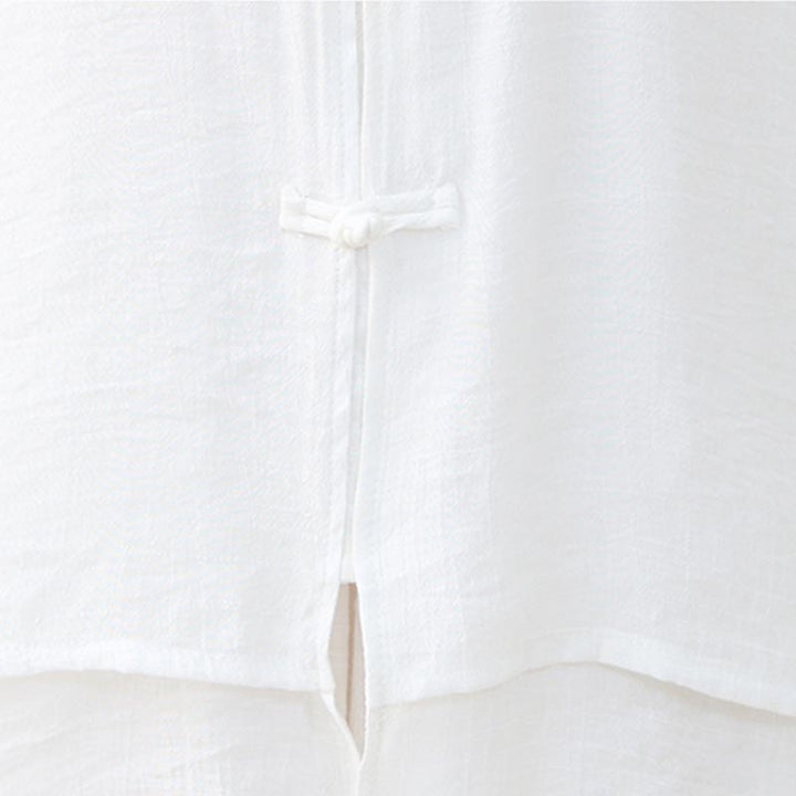 Buddha Stones 2-teiliges einfaches chinesisches Frosch-Knopf-Design, Oberteil, Hose, Meditation, Yoga, Zen, Tai Chi, Baumwollkleidung, Damen-Set - image 12