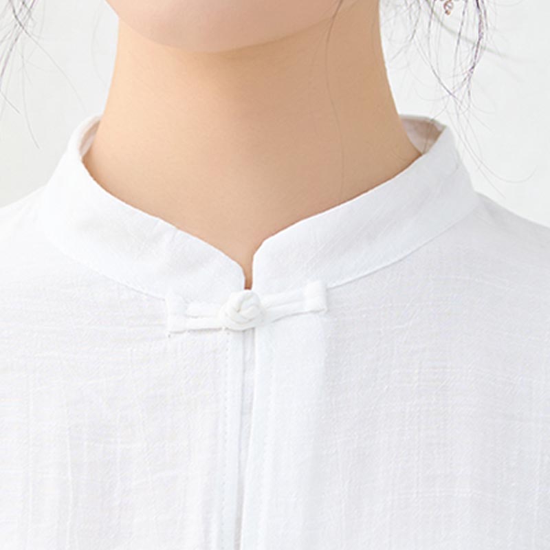 Buddha Stones 2-teiliges einfaches chinesisches Frosch-Knopf-Design, Oberteil, Hose, Meditation, Yoga, Zen, Tai Chi, Baumwollkleidung, Damen-Set - image 10