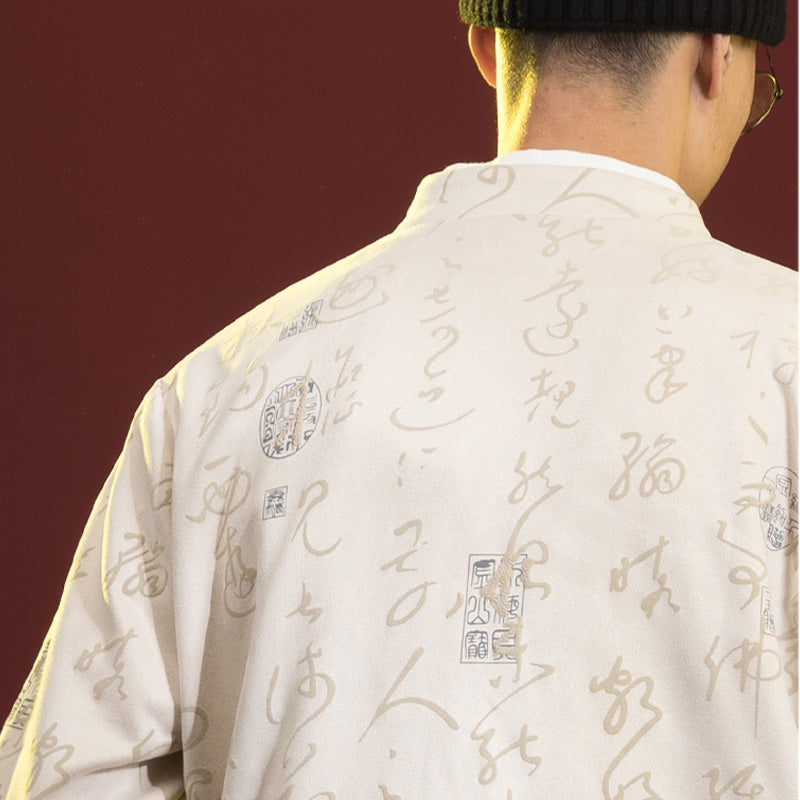 Buddha Stones, chinesische Kalligraphie, Kleidung, Jacke, Mantel, Tang-Anzug, Herrenbekleidung - image 9