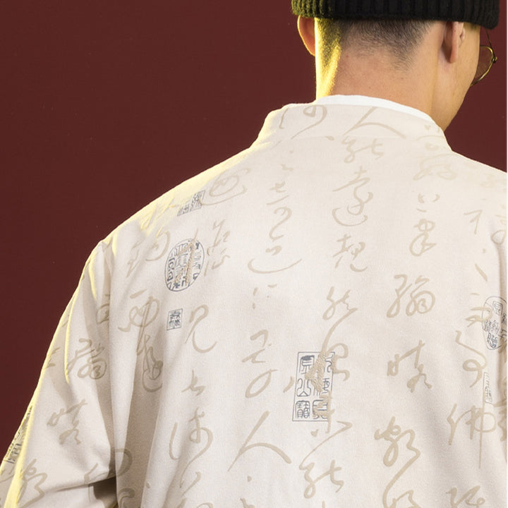Buddha Stones, chinesische Kalligraphie, Kleidung, Jacke, Mantel, Tang-Anzug, Herrenbekleidung - image 9