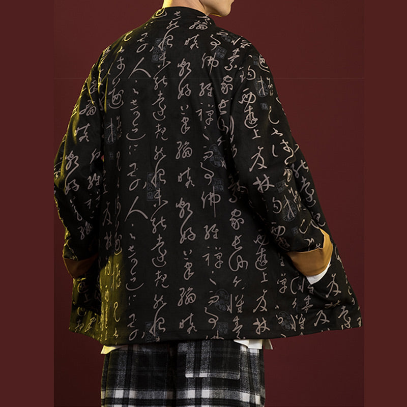 Buddha Stones, chinesische Kalligraphie, Kleidung, Jacke, Mantel, Tang-Anzug, Herrenbekleidung - image 3