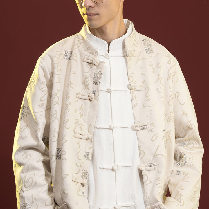 Buddha Stones, chinesische Kalligraphie, Kleidung, Jacke, Mantel, Tang-Anzug, Herrenbekleidung - image 7