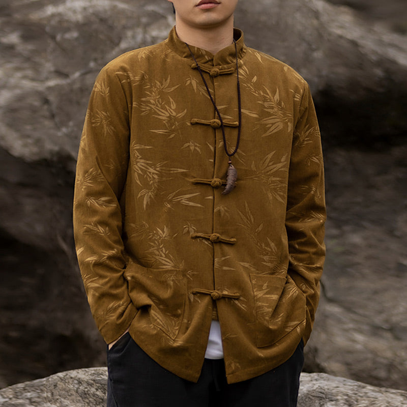 Buddha Stones, Bambusblätter, Kleidung, chinesischer Tang-Anzug, Jacke, Mantel, Herrenbekleidung - image 1