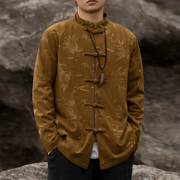 Buddha Stones, Bambusblätter, Kleidung, chinesischer Tang-Anzug, Jacke, Mantel, Herrenbekleidung - image 1