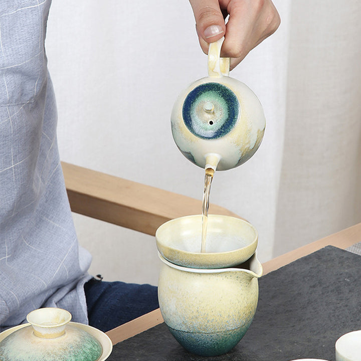 Buddha Stones, grün, beige, chinesischer Gongfu-Tee, Keramik, Kung-Fu-Teekanne, 230 ml - image 5