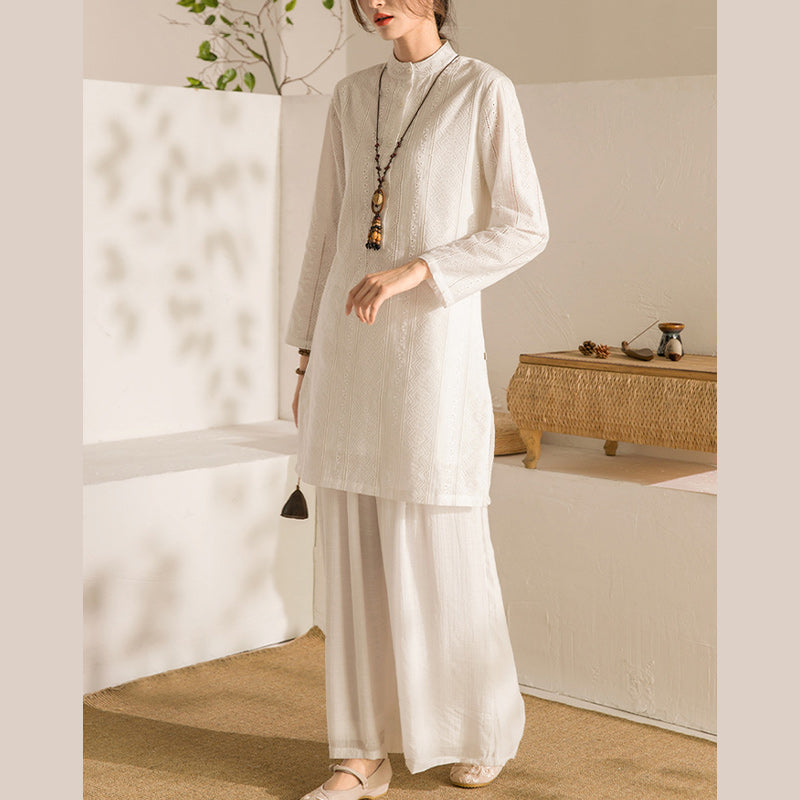 Buddha Stones 2-teiliges Langarm-Yoga-Kleidung, Meditationskleidung, Oberteil, Hose, Damen-Set - image 3