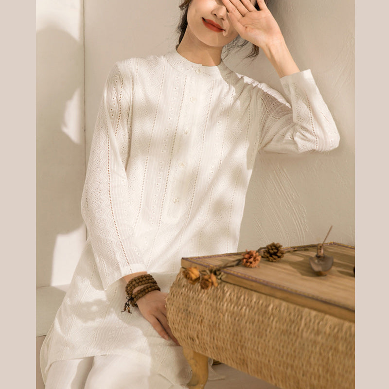 Buddha Stones 2-teiliges Langarm-Yoga-Kleidung, Meditationskleidung, Oberteil, Hose, Damen-Set - image 4