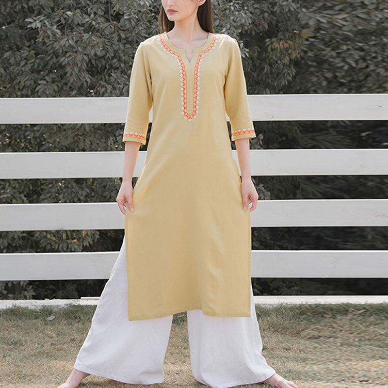 Buddha Stones, 2-teilig, V-Ausschnitt, Stickerei, Yoga-Kleidung, Zen-Meditation, Baumwolle, Leinen, Oberteil, Hose, Damen-Set - image 17