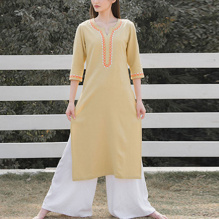 Buddha Stones, 2-teilig, V-Ausschnitt, Stickerei, Yoga-Kleidung, Zen-Meditation, Baumwolle, Leinen, Oberteil, Hose, Damen-Set - image 17