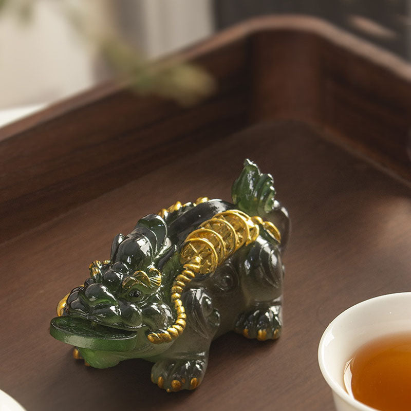 Buddha Stones, farbwechselnd, kleine PiXiu-Kupfermünzen, Kunstharz, Teehaustier, Reichtum, Heimfigur, Dekoration - image 13