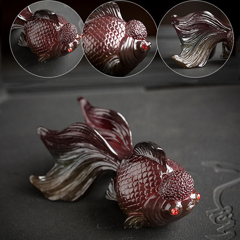 Buddha Stones, Farbwechsel, Koi-Fisch, Kunstharz, Teehaustier, Reichtum, Heimfigur, Dekoration - image 6